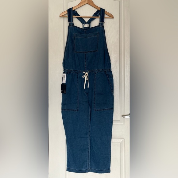 NWT Aritzia Wilfred Free Valletta Overalls Denim Jumpsuit Trendy Boho Romper, M - Picture 4 of 16